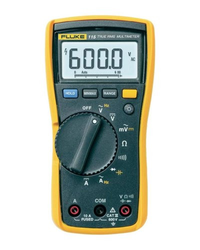 Fluke FL2538790 115 Compact True-RMS Digital Multimeter & TL175E TwistGuard Double Insulated Silicone Test Lead Set with Removable 4mm Lantern Tips, 2mm Diameter Probe Tips