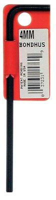 Bondhus BND15960 15960 4mm Hex Tip Key L-Wrench with ProGuard Finish, Tagged and Barcoded, Long Arm