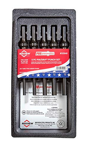 Mayhew MAY32040 Tools 5Piece Pneumatic Pin/Drift Punch Set