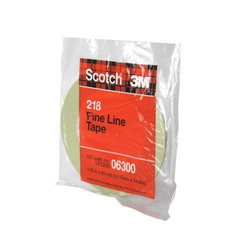 3M MMM6300 Scotch Fine Line Tape 218 Green, 1/8 in x 60 yd 4.7 mil (Pack of 1)