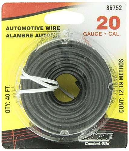 DORMAN 86752 WIRE BLACK 20 GA 40 WIRE