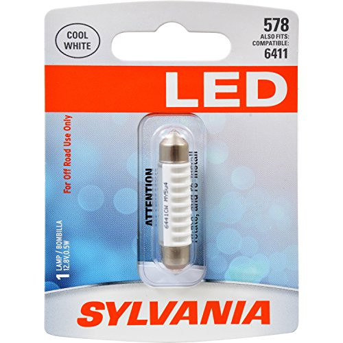 OSRAM SYLVANIA 578SLBP SYLVANIA 578 41mm Festoon White LED Bulb, (Contains 1 Bulb)