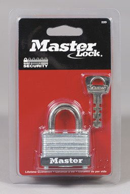 MASTERLOCK MSL22D MASTERLOCK Laminated Steel Warded Padlock, 1-1/2-Inch Wide Body, 5/8-Inch Shackle Height
