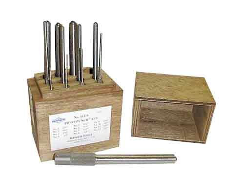 Mayhew MAY62258 112-B Pilot Punch Wood Box, 12-Piece