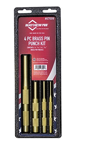 Mayhew MAY67009 Tools 4 Piece Brass Pin Punch Set