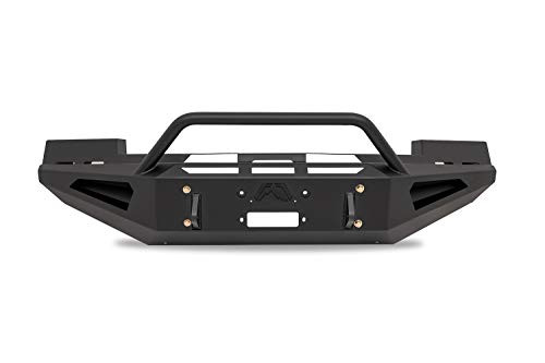 FAB FOURS S05RS12621 Red Steel Full Width Black Powder Coat Front Winch HD Bumper with Hoop