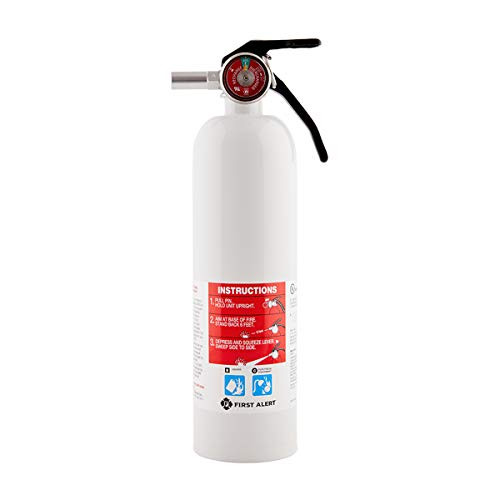 BRK ELECTRON REC5 First Alert Fire Extinguisher | Recreation Vehicle and Marine Fire Extinguisher, White, Rechargeable,
