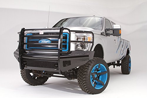 FAB FOURS FS05S12601 Black Steel Front Ranch Bumper 2 Stage Black Powder Coated w/Full Grill Guard Incl. Light Cut-Outs Black Steel Front Ranch Bumper