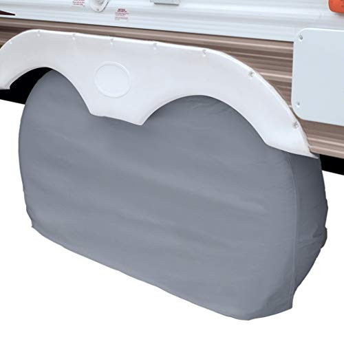 Classic Accessories 8021005100 - Over Drive RV Dual Axle Wheel Cover, Wheels 30" - 33"DIA, Grey, 1-Piece