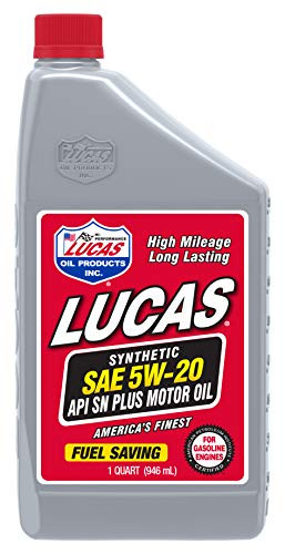 Lucas Oil 10082 (LUC) Motor Oil, Synthetic High Performance Motor Oil, Synthetic 5W20, Case of 6, Quart Size Bottles