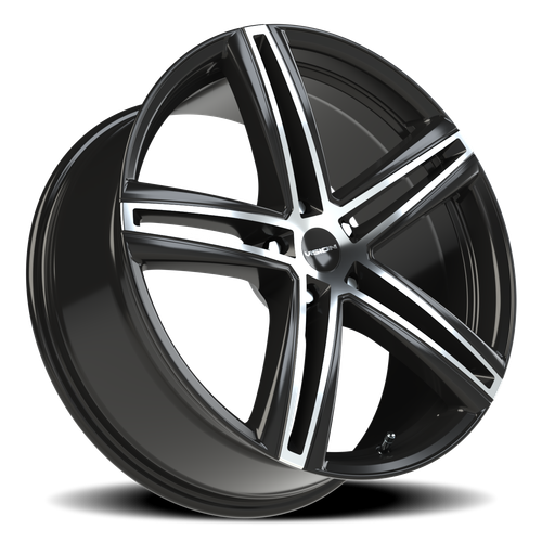 Vision Nitrous 5x114.3 Gloss Black Machined Finish Wheel