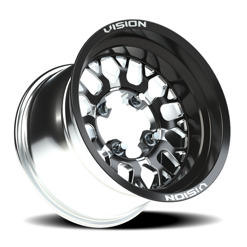 Vision 4x136mm Gloss Black Machined Storm Wheel – No Center Cap
