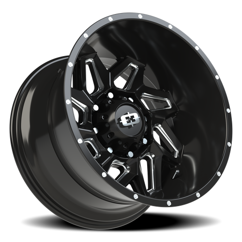 Vision Wheel 8-165.1 GBMS Spyder Gloss Black Machined 8-Lug Automotive Wheel