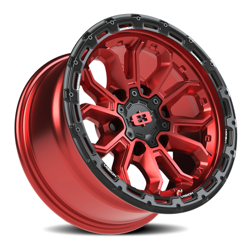 Vision Korupt 6x5.5 Gloss Red/Gloss Black Lip Wheel