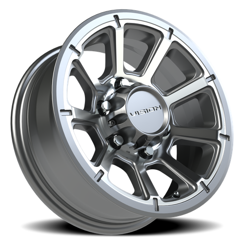 Vision Wheel 6-5.5 TURBINE Gloss Black Machined Finish Automotive Wheel