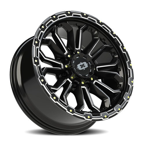 Vision Korupt 8x180mm Gloss Black Milled Spoke Wheel