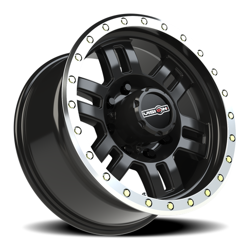 Vision Wheel 8x6.5" Gloss Black Machined MANX Automotive Wheel