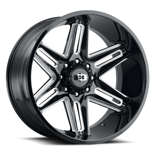 Vision Wheel 6-5.5 Gloss Black Machined RAZOR Automotive Wheel