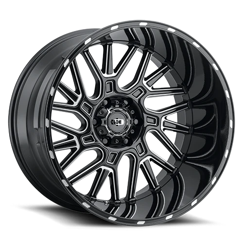 Vision BRAWL 5x150mm Gloss Black Milled Spoke Automotive Wheel
