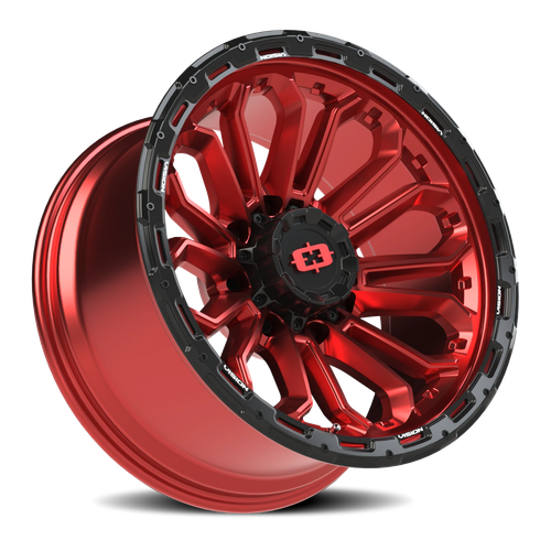 Vision Korupt 8x6.5 Wheel – Gloss Red/Gloss Black Lip Design