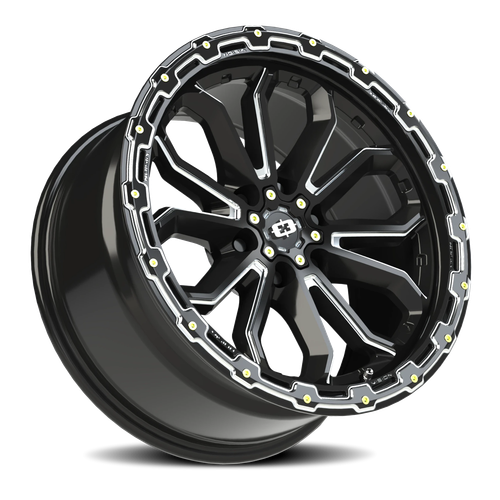 Vision Korupt 6-Lug 135mm Gloss Black Milled Spoke Wheel