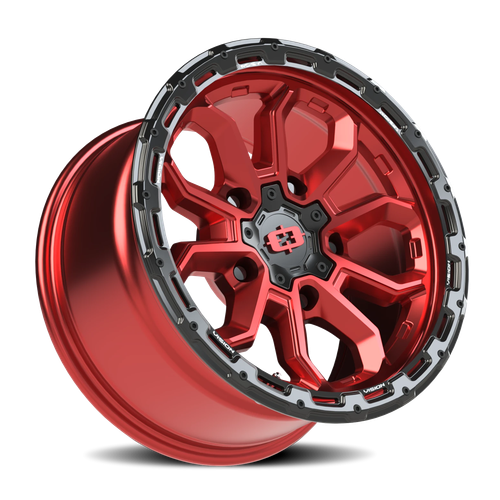 Vision Korupt 5x5.5 Wheel – Gloss Red/Gloss Black Lip Design
