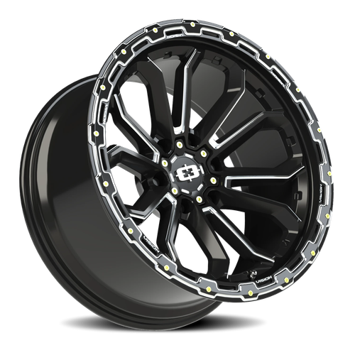 Vision Korupt 6-135 Gloss Black Wheel with Milled Spoke Detail
