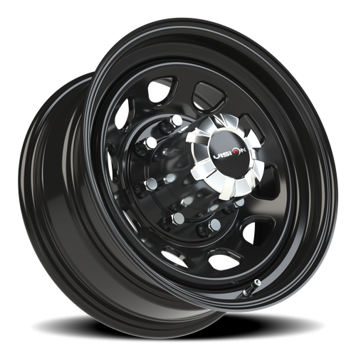 Vision Wheel 8x6.5 Black Steel Rim - 8-165.1/6.5 Pattern