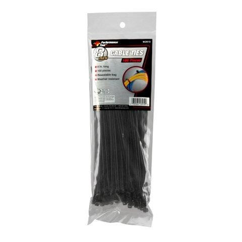 WILMAR WLMW2910 100 Pc 8" Cable Tie Set Black