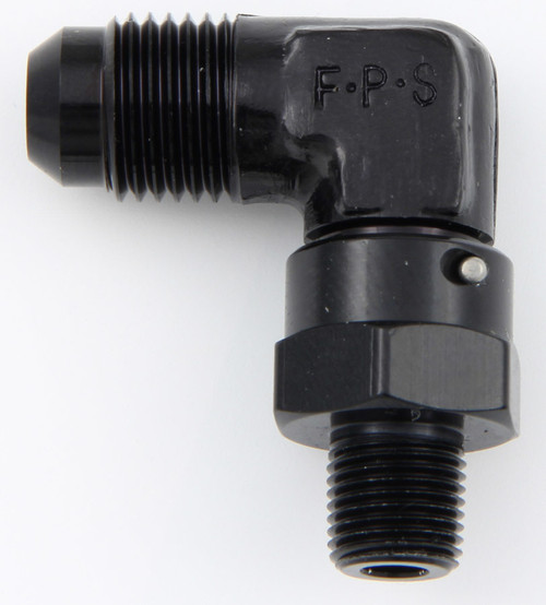 Fragola -6AN x 1/8 NPT 90 Degree Swivel - Black