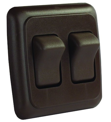 JR PRODUCTS342-12145 DBL RCKR SWITCH ASS/W/BEZEL BR