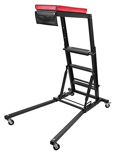 Wilmar PMW85038 Performance Tool Topside Automotive Engine Creeper with Handy Tool Storage, Adjustable Height (45” – 66”) Creeper with Locking Wheels for Auto Body Shop, Home, and Fleet Maintenance