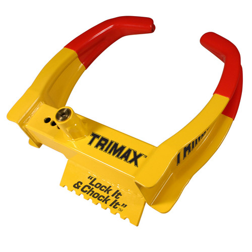 Trimax 4010217 Deluxe Universal Wheel Chock Lock-Yellow/Red