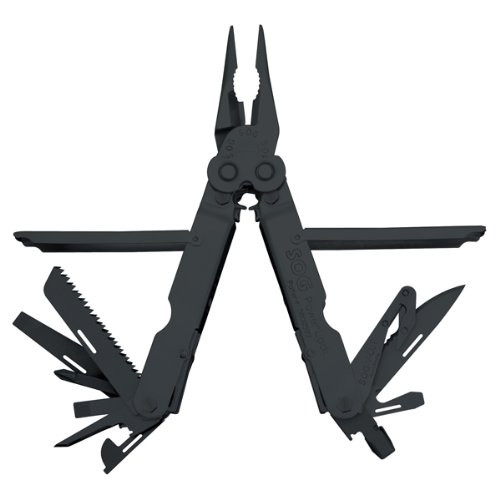 SOG 96585 PowerLock EOD Multi-Tool - 18 Tools, V-Cutter, Black Oxide, Nylon Sheath, Compound Leverage