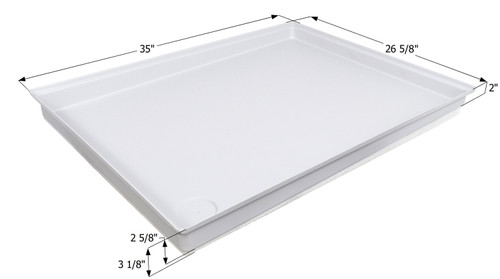 Icon 15037 Shower Pan SP600 - 35 x 26-5/8 x 3-1/8, Polar White