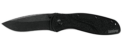 Kershaw 193758 Blur Blackwash () 3.4” BlackWashed 14C28N Steel Blade and Black Anodized Aluminum Handle with Black Textured Trac-Tec Inserts, SpeedSafe Opening, Reversible Pocketclip 3.9 OZ