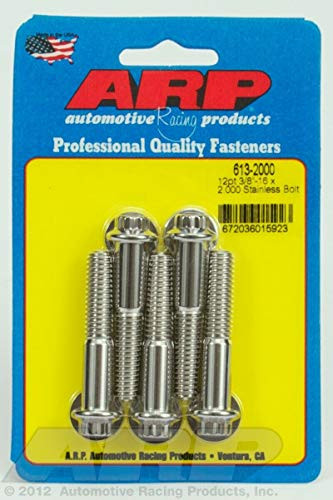ARP 6132000 Stainless Steel 3/8-16 12-Point Bolts - Pack of 5