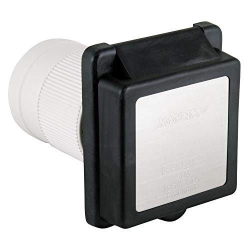 MARINCO 6353ELRVBL STD RV POWER INLET  BLACK