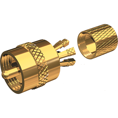 SHAKESPEARE SHA-PL-259-CP-G SHAKESPEARE / Gold Plated Centerpin Solderless PL-259 Connector, MFG# , for RG-8X or RG-58/AU coax cable