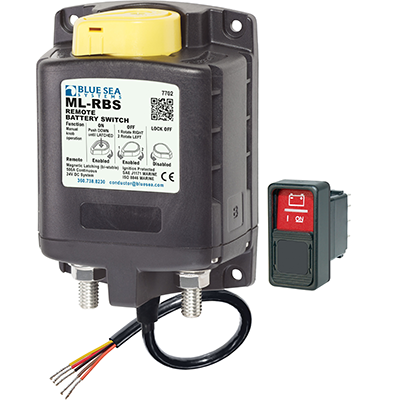 BLUE SEA SYSTEMS BS-7702 Remote Batt Sw, 24VDC, Manual Back-Up
