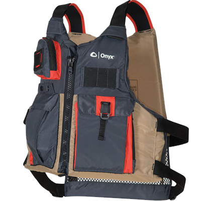 Onyx Outdoor ONX-121700-706-005-17 s Kayak Fishing Paddle Vest, XXL, Tan