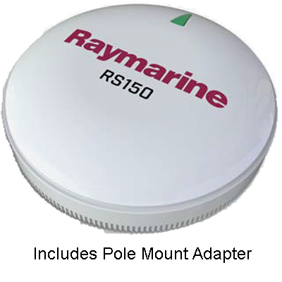 RAYMARINE RAY-T70327 RS150 GPS Antenna, w/ Pole Mount Kit