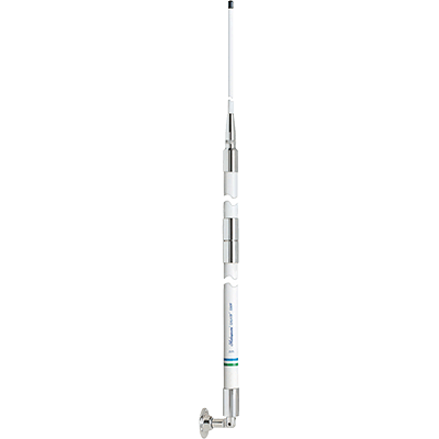 SHAKESPEARE SHA-5309-R SHAKESPEARE 23039 VHF Marine Band 9dB Gain 2 Piece Galaxy Antenna, MFG# , White, includes 2 piece (172" base & 105" tip) antenna w/chrome plated brass 1" - 14 thread ferrule, 20039 RG-8X coax & PL-259 connector. Twin to 5308-R 