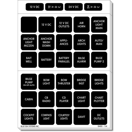 BLUE SEA SYSTEMS661-4217 LABEL KIT