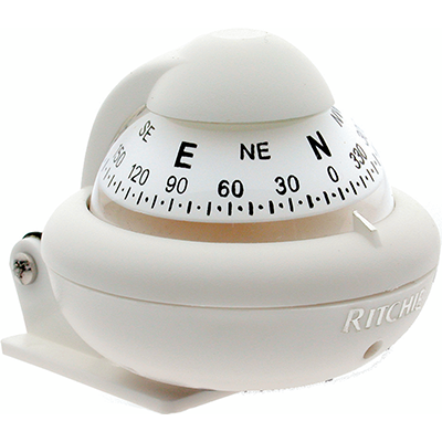 RITCHIE COMPASSES 5101742 Compass, Bracket Mount, 2 Dial, White