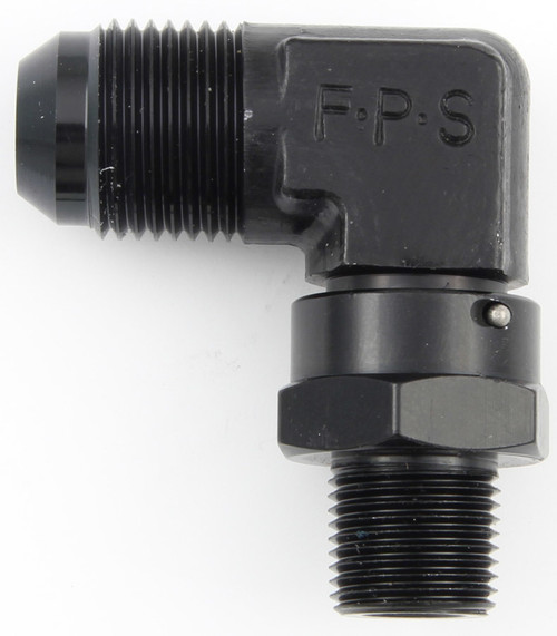 Fragola -12AN x 1/2 NPT 90 Degree Swivel - Black