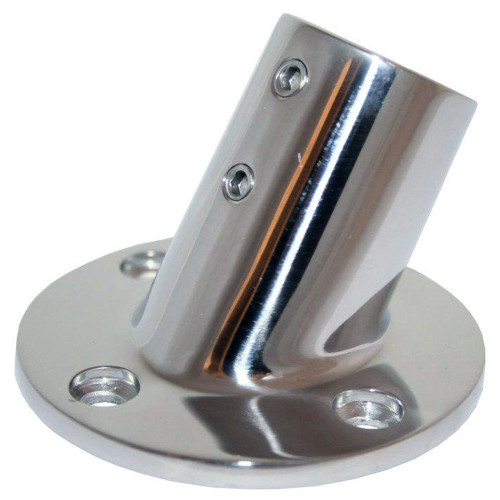 Whitecap ⅞ O.D. 60° Round Base SS Rail Fitting