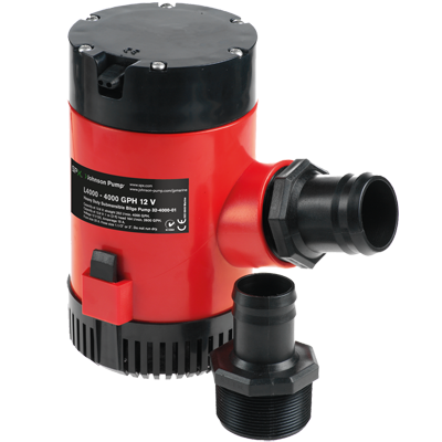 JOHNSON PUMP JP-40084 HD Bilge Pump, 4000GPH, 24V, No Switch