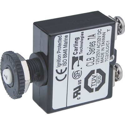 BLUE SEA SYSTEMS BS-2131 Blue Sea Systems Push Button Reset Only Screw Terminal 7A Circuit Breaker