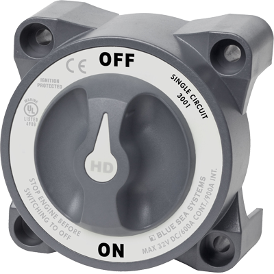 BLUE SEA SYSTEMS BS-3001 HD Battery Switch, On-Off, w/ AFD